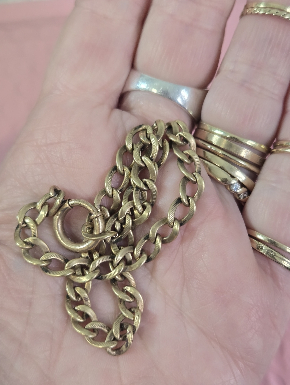 Vintage Gold Filled Link Watch Chain Necklace - Women's Jewelry